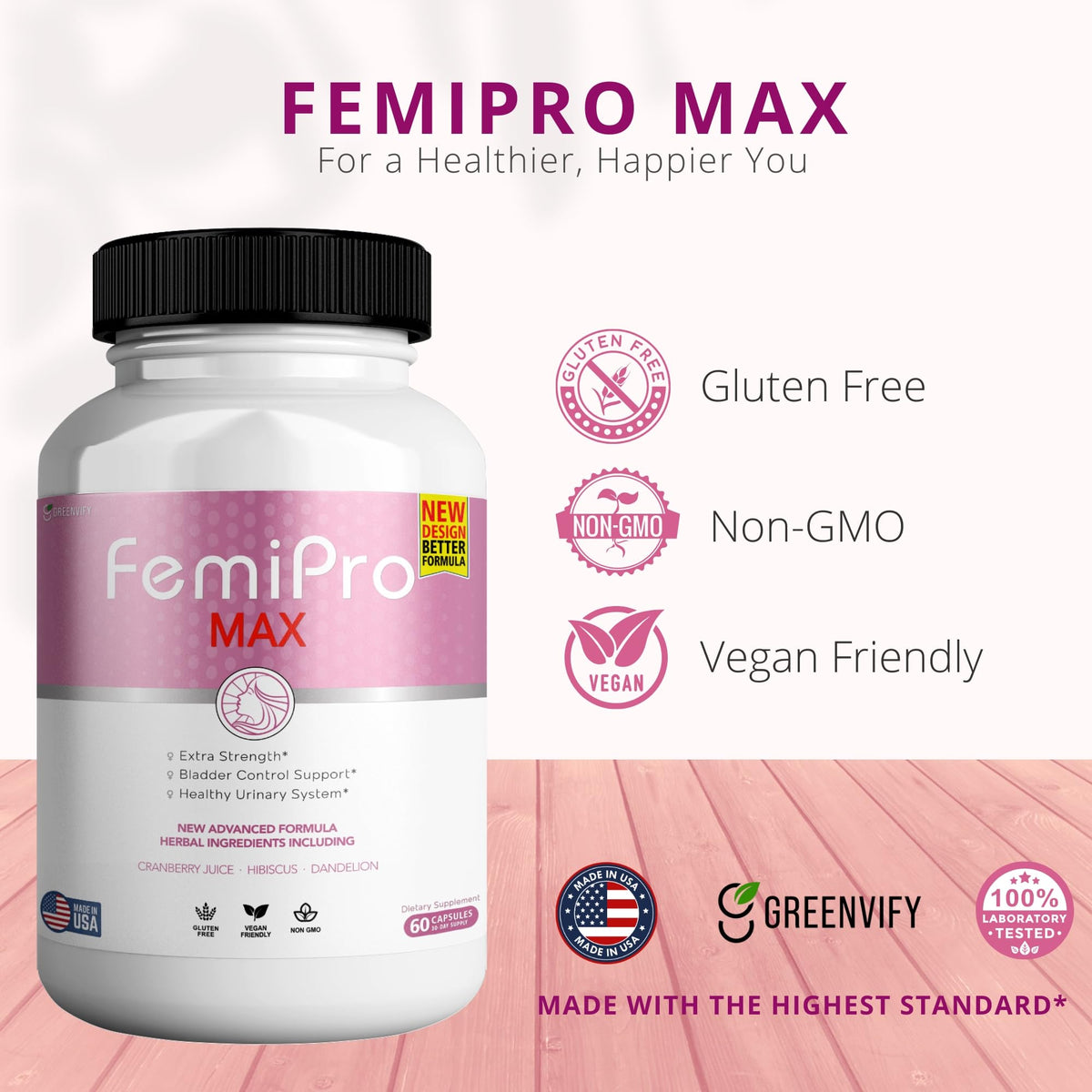 FemiPro MAX Complément Alimentaire Urinaire vegan