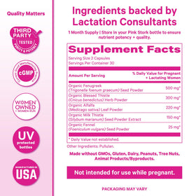 Femme prenant Pink Stork Total Lactation.
