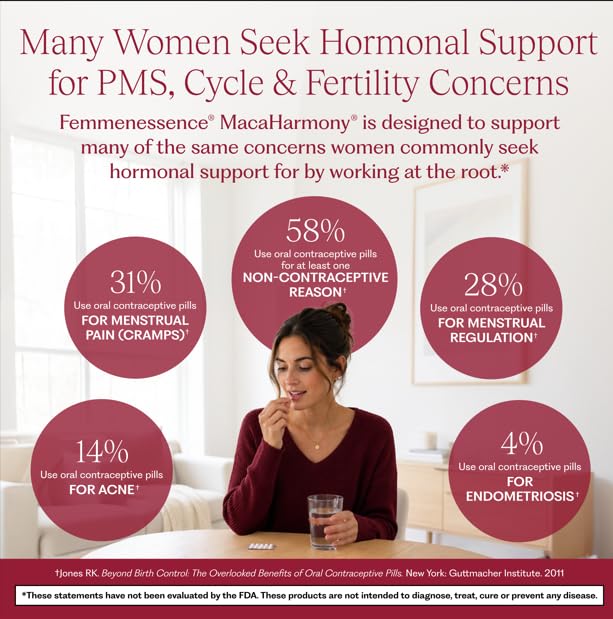 Femmenessence® MacaHarmony® 240 capsules avec arrière-plan naturel