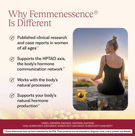 Femmenessence® MacaHarmony® 240 capsules avec un verre d'eau