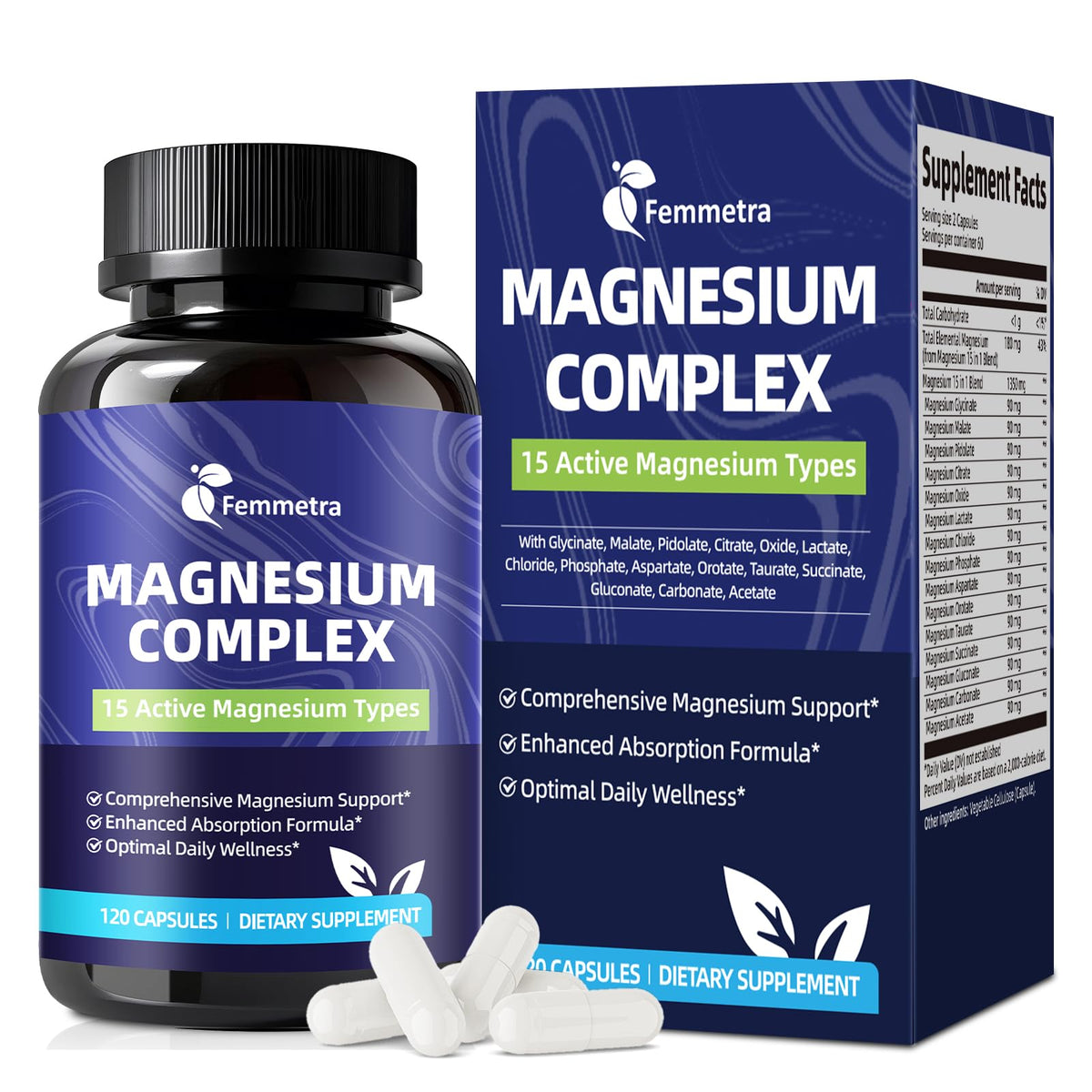 Femmetra complément alimentaire magnésium 1350mg vue avant