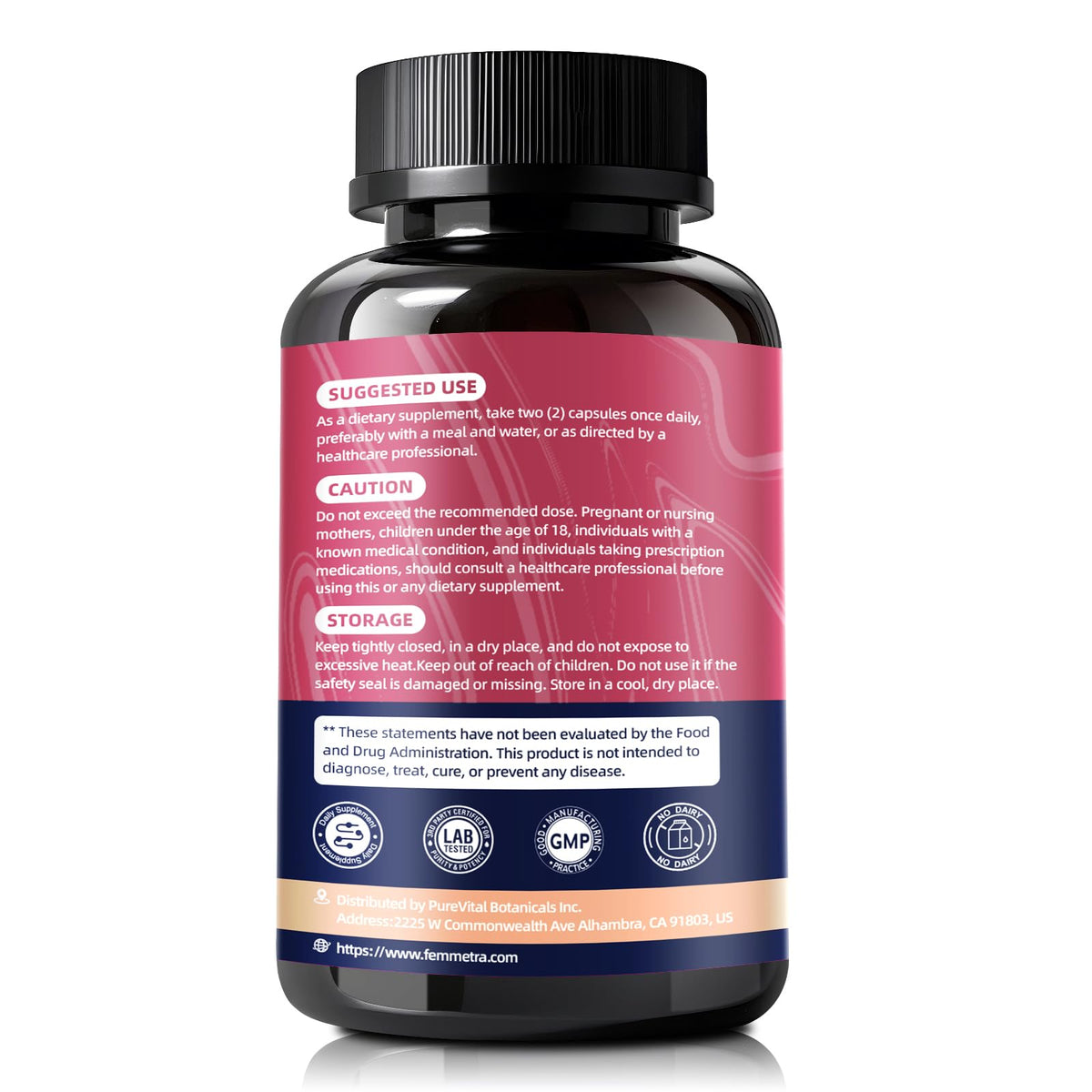 Femmetra NAD+ Complément Alimentaire 1305mg contenant 120 capsules végétaliennes