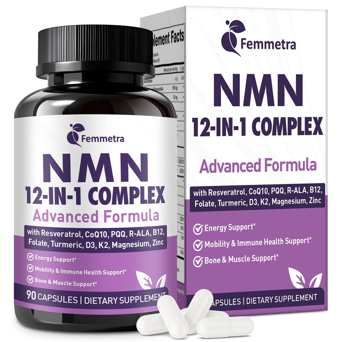Femmetra Ultra NMN 1 000 mg boîte avant vue