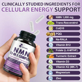 Femmetra Ultra NMN 1 000 mg capsules sur fond blanc