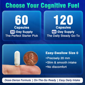 Fenolutra capsules 18-en-1 pour le soutien cognitif, prise avec un verre d'eau