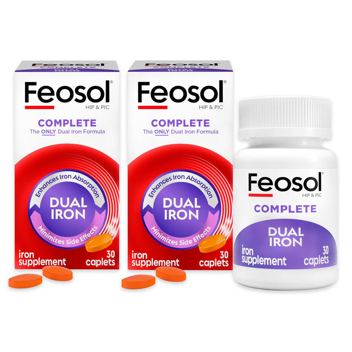 Feosol Complément Alimentaire Fer 28 mg, flacon de 60 comprimés