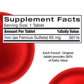Feosol Original Fer avec étiquette de 65mg
