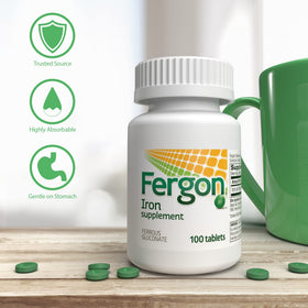 Fergon Complément Alimentaire Fer Haute Potence 100 Comprimés - vue en gros plan