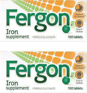 Fergon Fer Gluconate 27 mg 100 comprimés vue de face