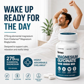 Fernes Magnésium Glycinate avec Zinc, flacon ouvert avec capsules