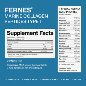 Fernes Poudre de Collagène Marin Peptan 1,5 LB contenu dans un verre