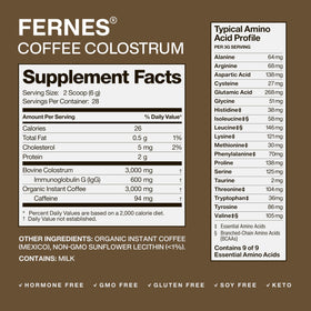 Fernes Poudre de Colostrum de Café 109g, préparation d'un latte de café
