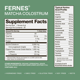 Fernes Poudre de Colostrum Matcha 109 g, préparation d'un latte matcha