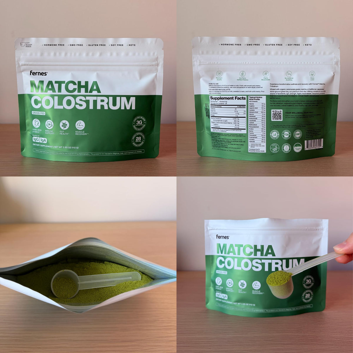 Fernes Poudre de Colostrum Matcha 109 g, utilisation dans un smoothie