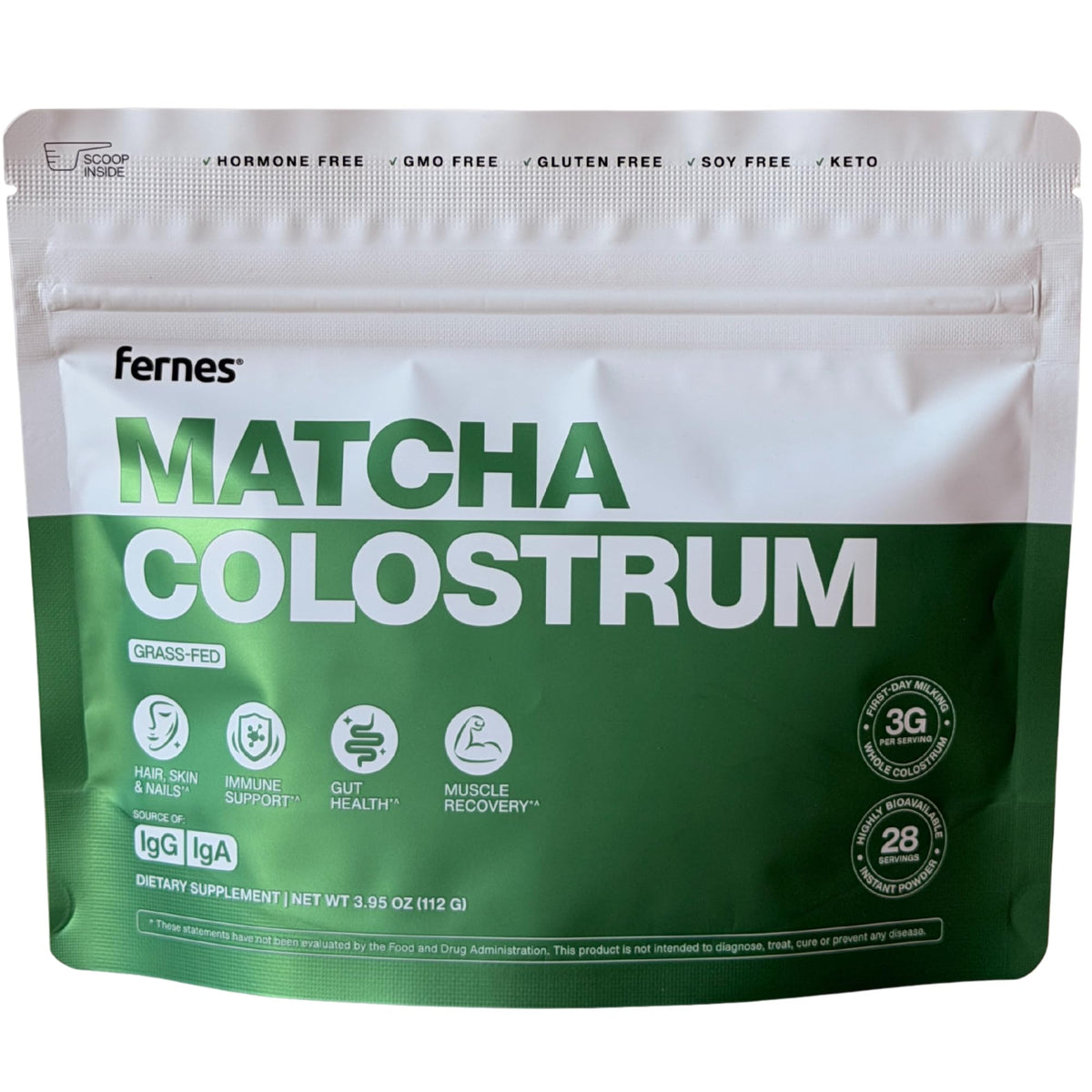 Fernes Poudre de Colostrum Matcha 109 g, vue avant