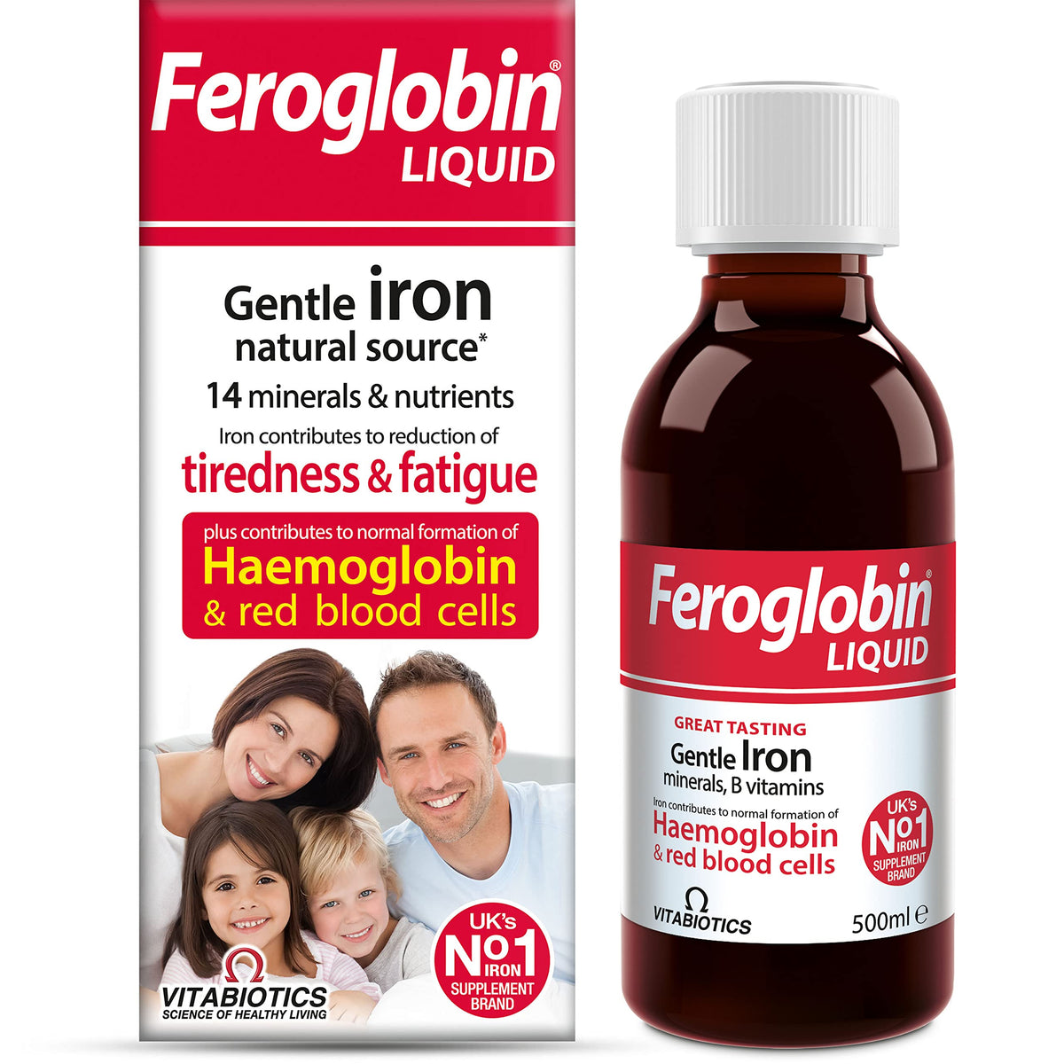 Feroglobin Complément Alimentaire Liquide 500ml avec goût de malte et fruits