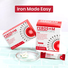 FEROSOM FORTE Fer Liposomal 30 mg - 30 Capsules avec verre d'eau