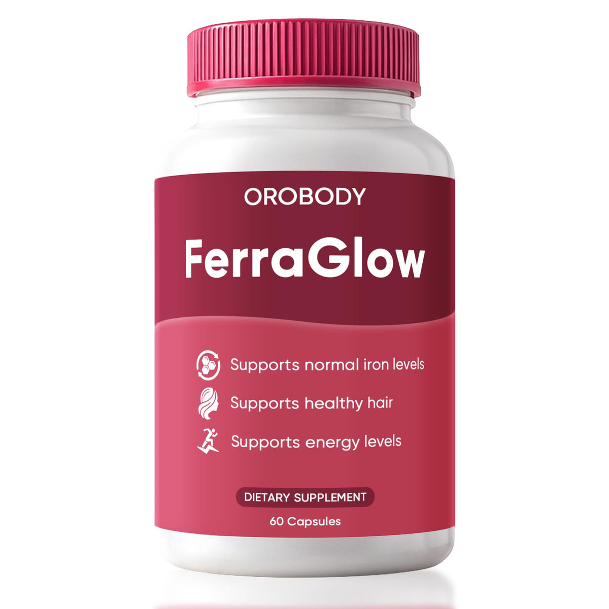 FERRAGLOW Complément Alimentaire Fer Bisglycinate 60 Capsules vue de face