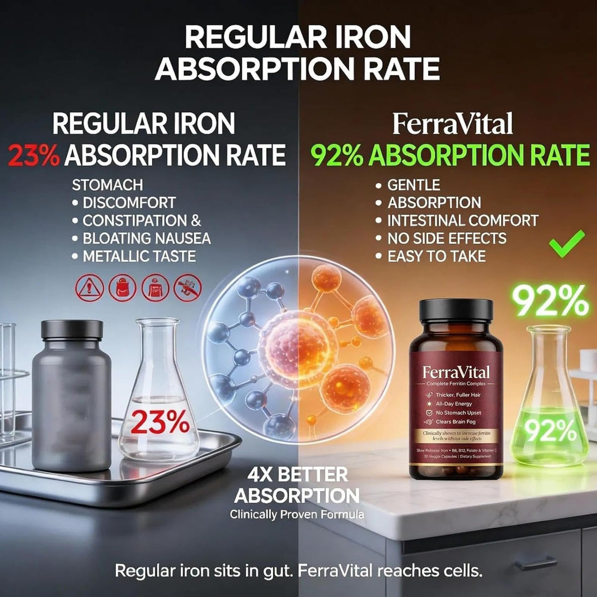 FerraVital Complément Alimentaire Fer avec des fruits et légumes