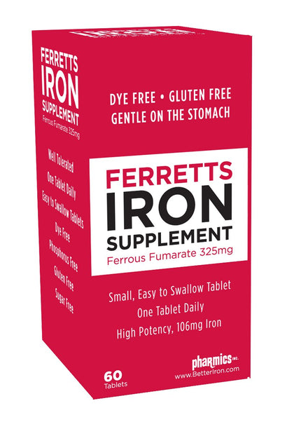 Ferretts Complément Alimentaire en Fer 106mg bouteille vue de face