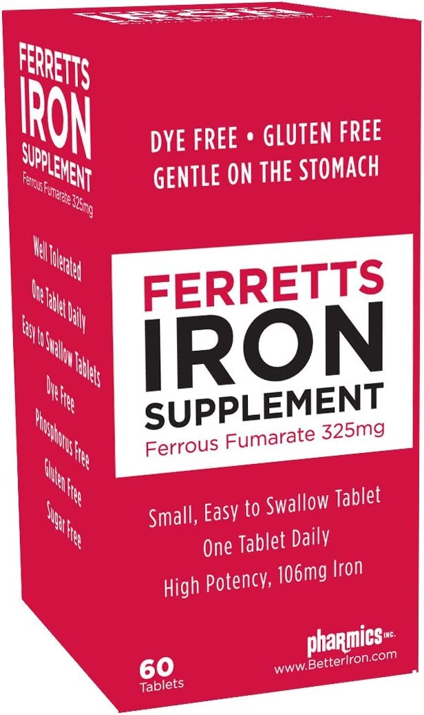 Ferretts Fer Fumarate 325mg 60 comprimés côté