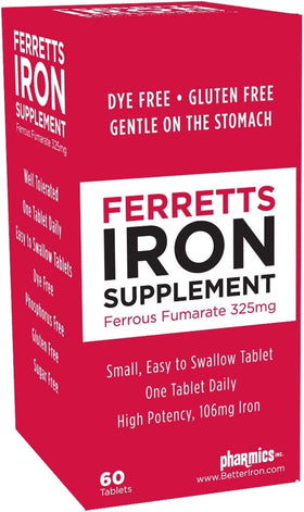 Ferretts Fer Fumarate 325mg 60 comprimés côté