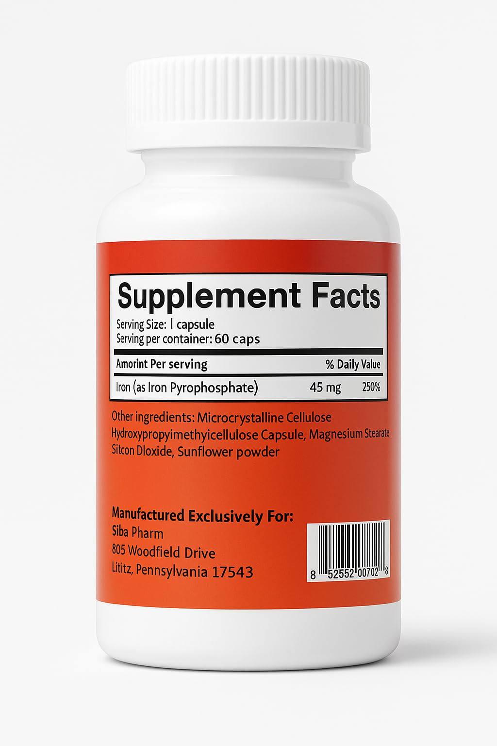 Ferrosom Max Complément Alimentaire Fer Liposomal 60 Capsules ouvertes avec capsules visibles