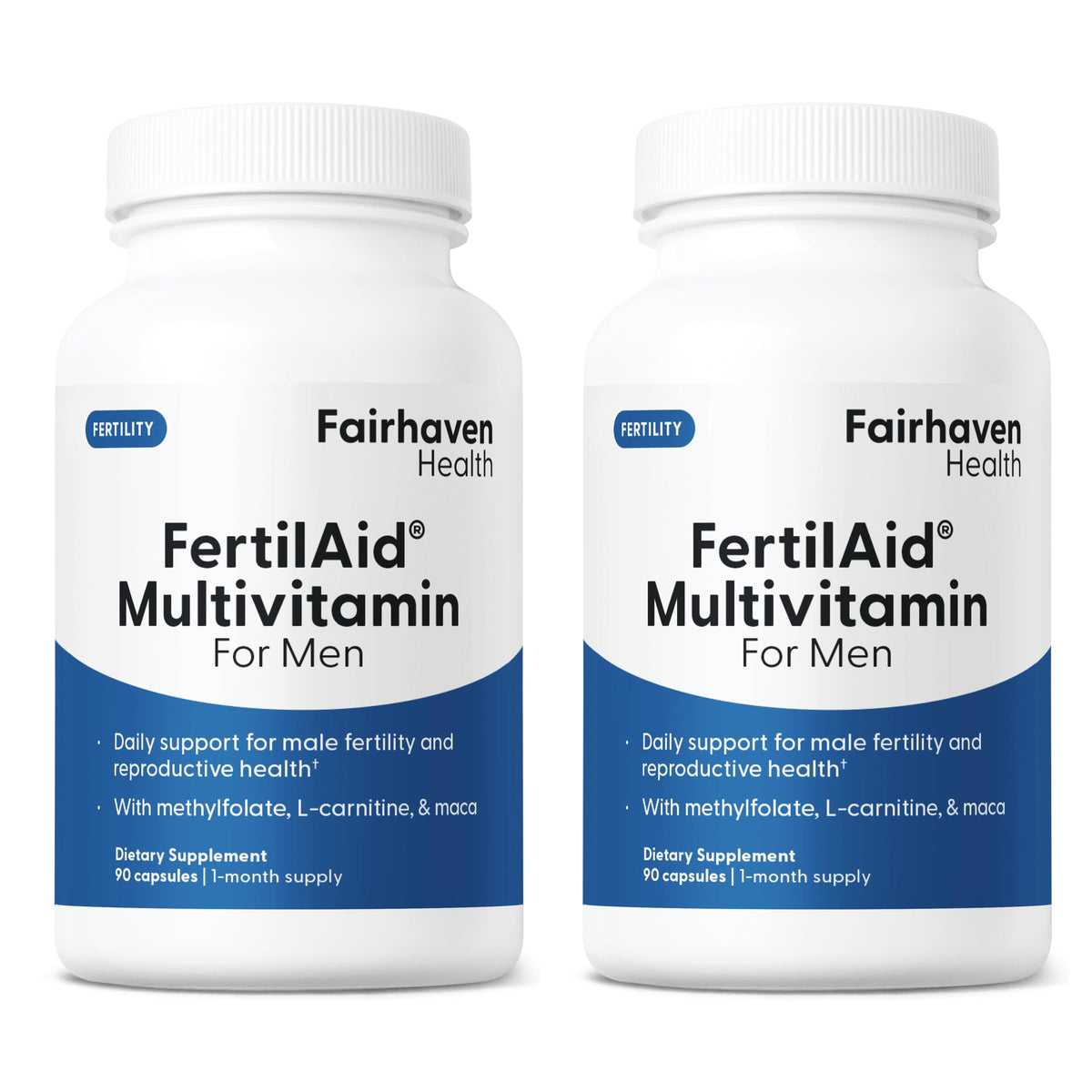 FertilAid pour Hommes, deux bouteilles avec étiquette détaillée