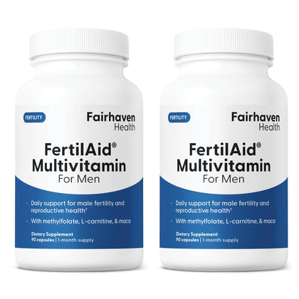 FertilAid pour Hommes, deux bouteilles avec étiquette détaillée