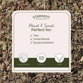 Feuilles de tilleul bio Starwest Botanicals en gros plan
