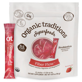 Fiber Flow Sticks Fraise d'Organic Traditions, vue de face