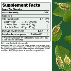 Fibermucil capsules avec étiquette et ingrédients
