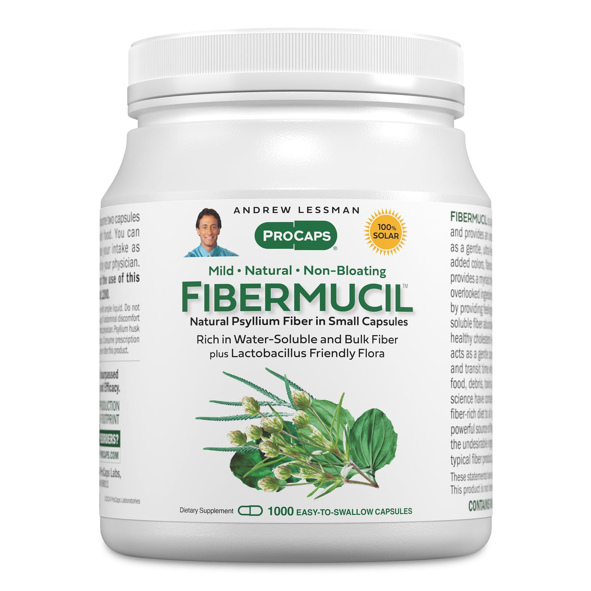 Fibermucil Psyllium Husk capsules front view