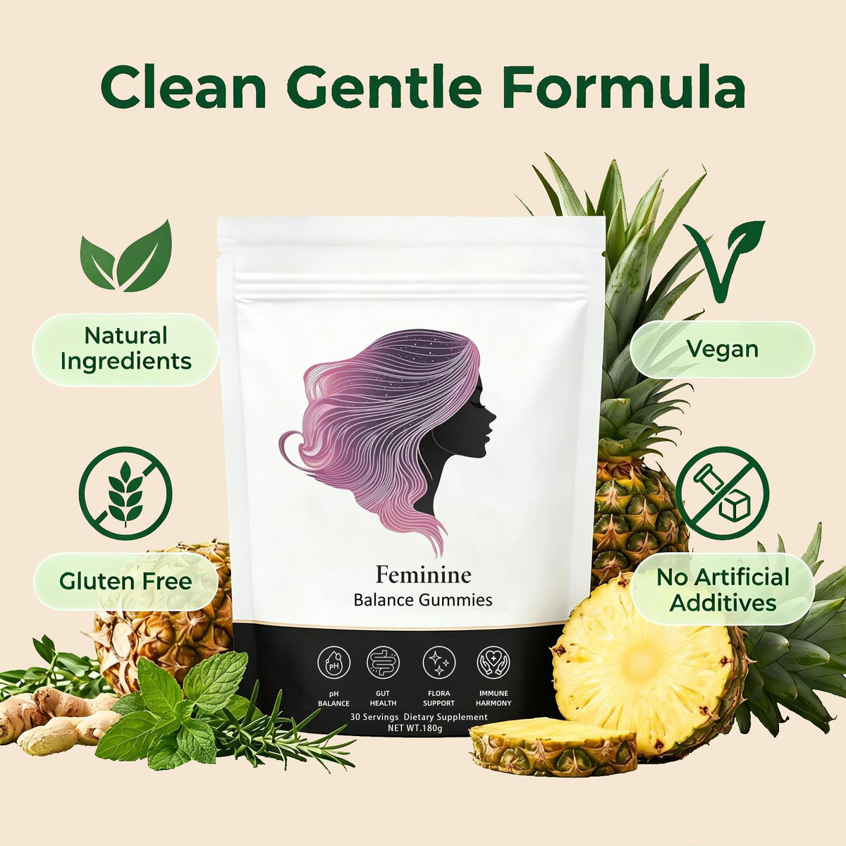 Fibetrue gummies probiotiques femme gummies à côté d'un verre d'eau