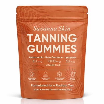 Fibosara Gummies de Bronzage Savanna, boîte de 60 gummies au goût pastèque