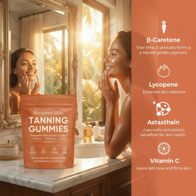 Fibosara Gummies de Bronzage Savanna, gummies de couleur rose avec texture