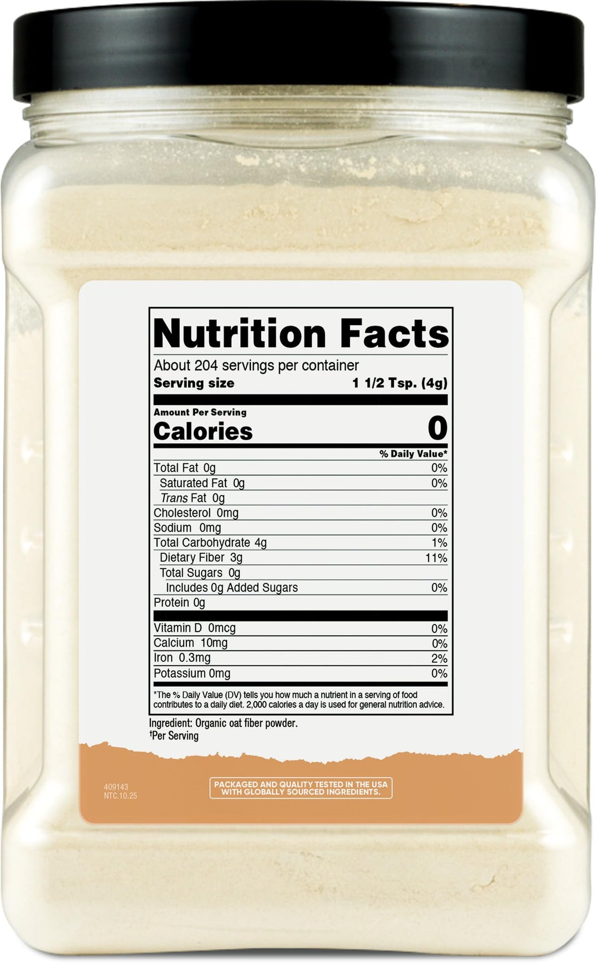 Fibre d'Avoine Nutricost 930g avec cuillère pour portion