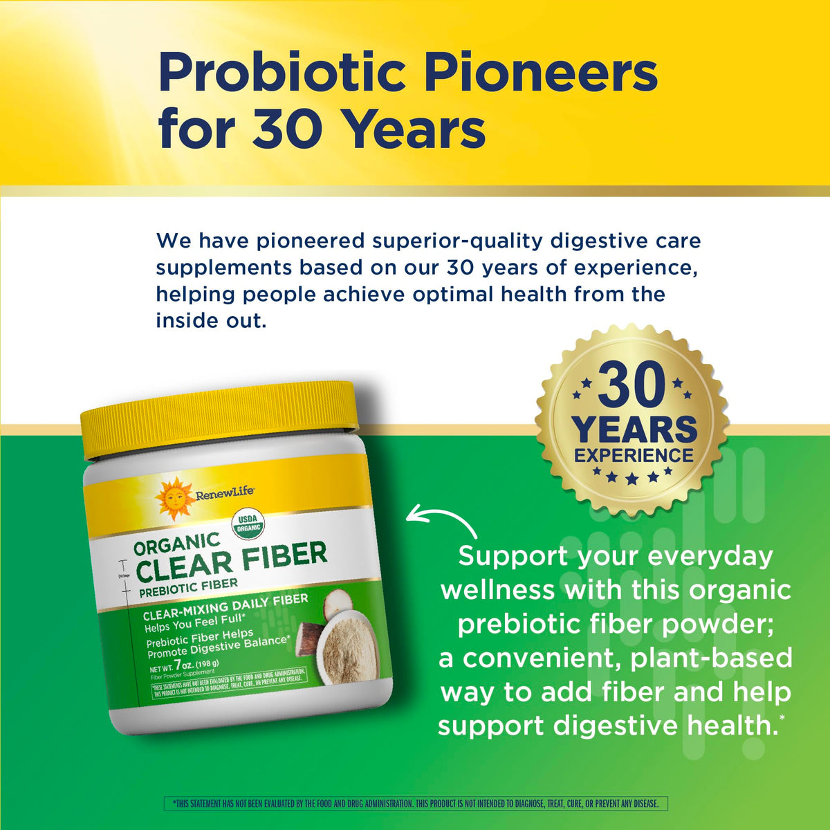 Fibre Prébiotique Bio Renew Life 198g avec des fruits