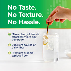 Fibre Prébiotique Bio Renew Life 198g en poudre dans un verre