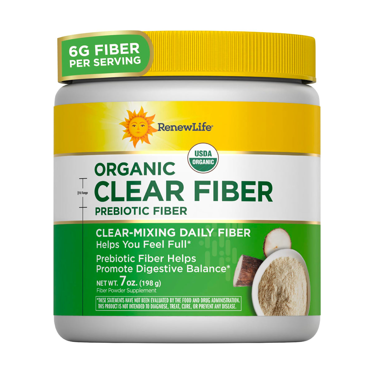 Fibre Prébiotique Bio Renew Life 198g vue avant