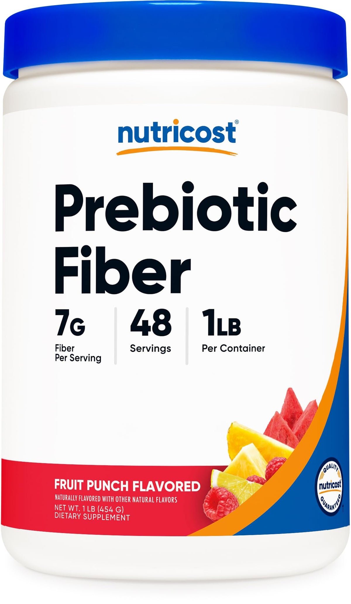 Fibre Prébiotique Nutricost 549g goût fruit punch vue avant