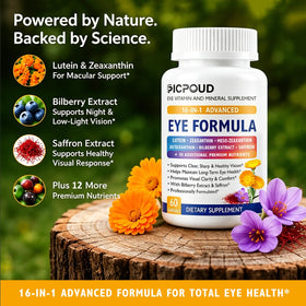 Ficpoud Neurobella Eye Formula 16-in-1 gélules dans une main