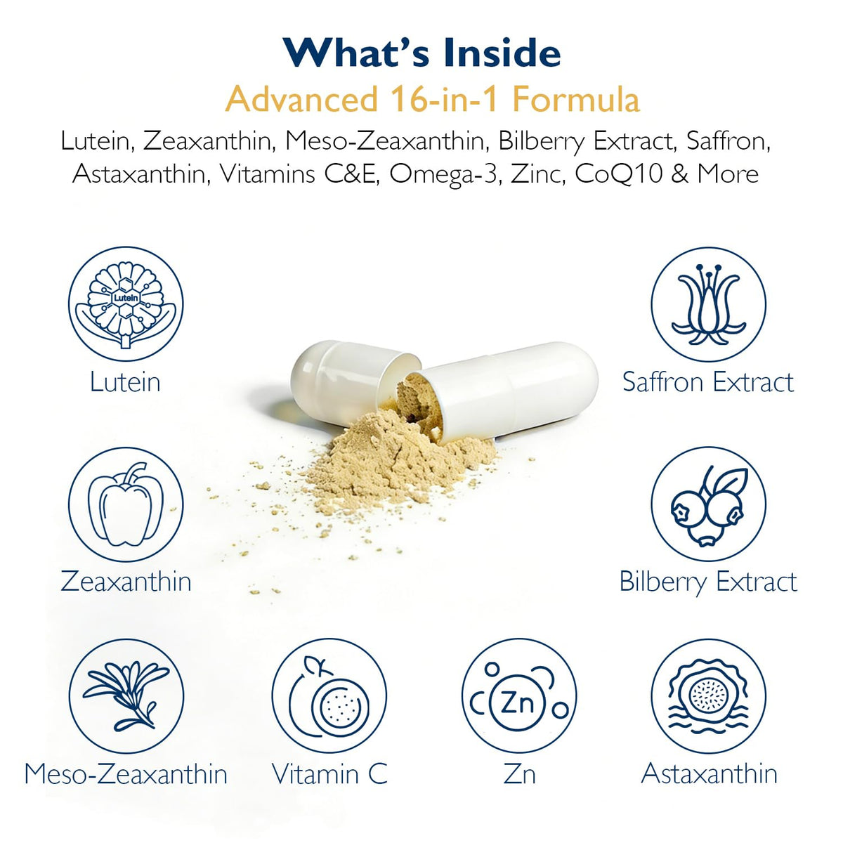 Ficpoud Neurobella Eye Formula 16-in-1 gélules sur une table