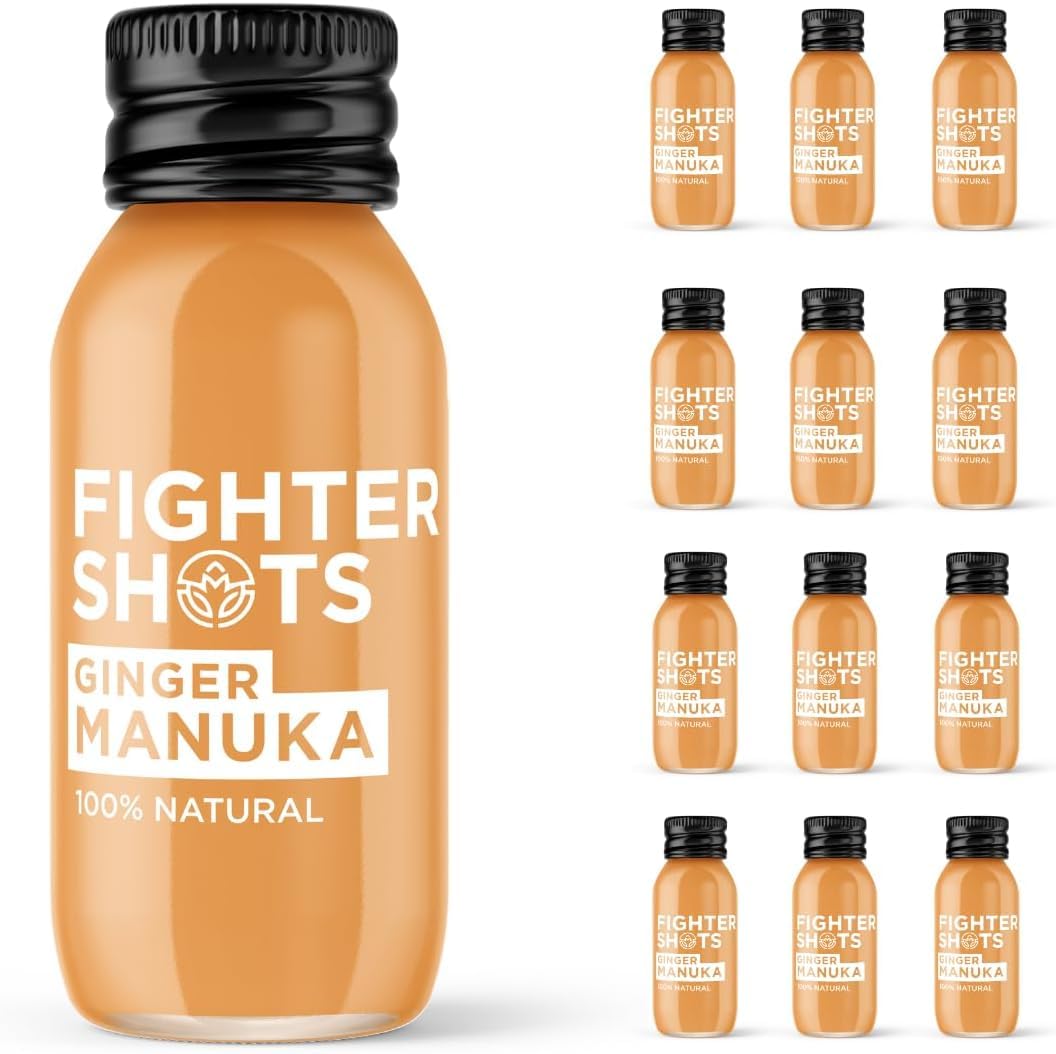 Fighter Shots Ginger Manuka Honey 12 Pack vue de face
