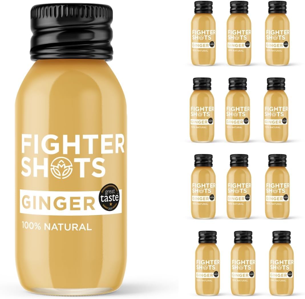 Fighter Shots pack de 12 bouteilles de shots au gingembre bio