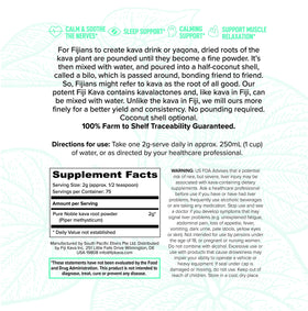 FijiKava Poudre de Kava Micronisée Instantanée 150g emballage