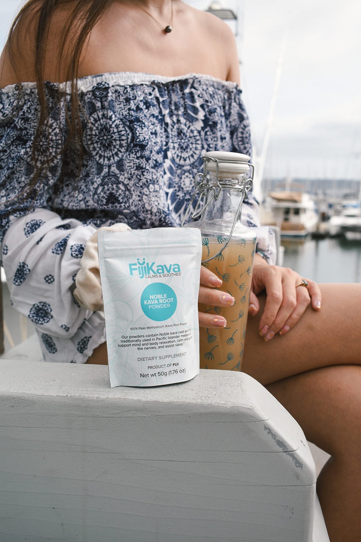 FijiKava Poudre de Kava Micronisée Instantanée 250g avec cuillère