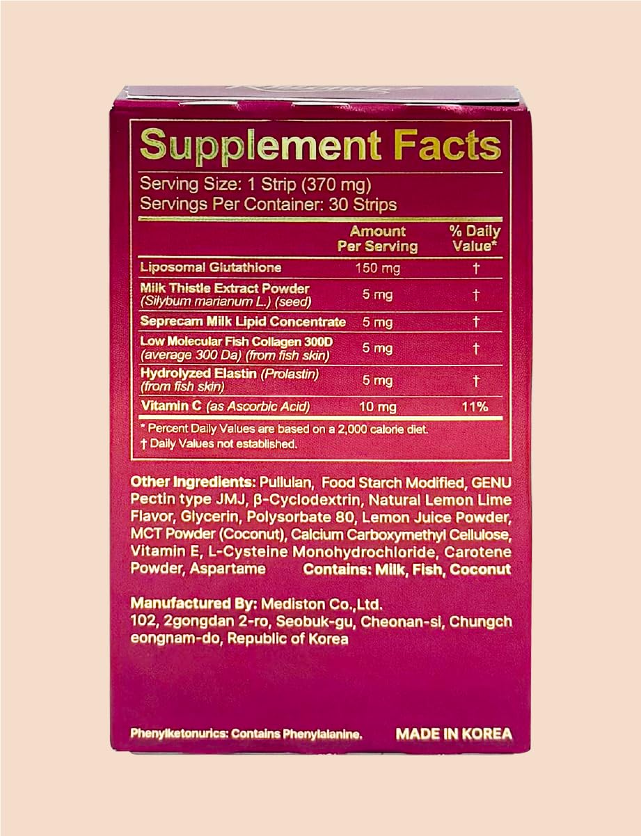 Films Rhionia de glutathione avec ingrédients naturels