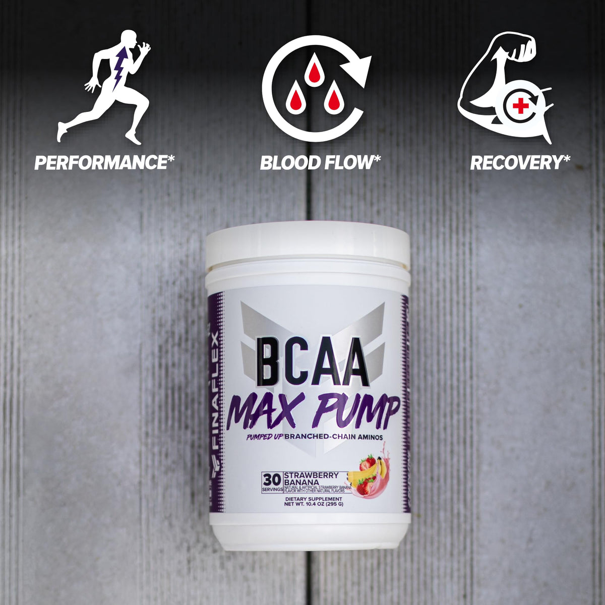 FINAFLEX BCAA MAX PUMP en poudre sur une table