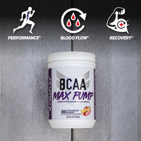 FINAFLEX BCAA MAX PUMP en poudre sur une table